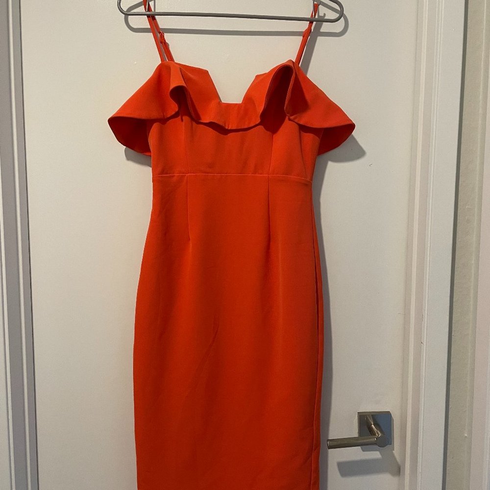 Bardot Orange Midi Dress